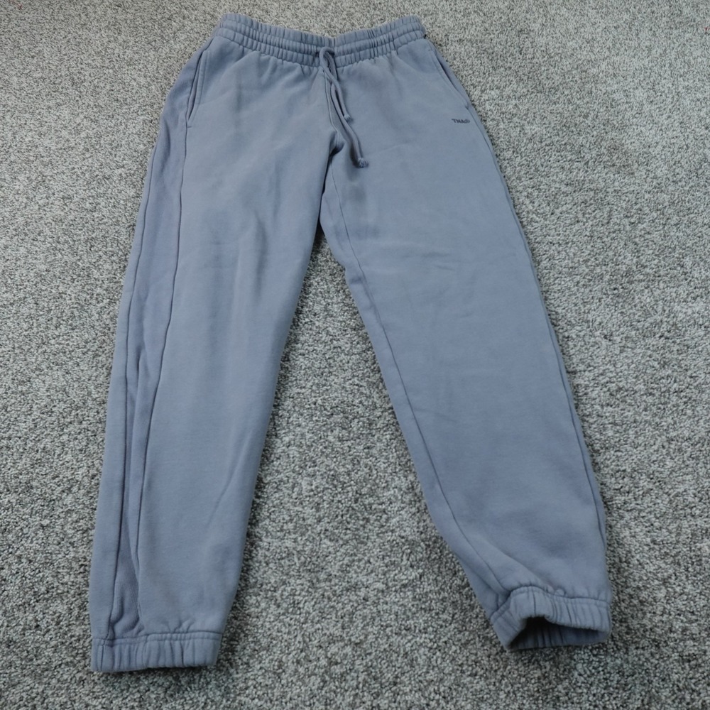 TNA Aritzia Sweatpants Womens M Blue Cozy Fleece Boyfriend Fit Jogger Pants Gym